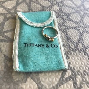 Tiffany & Co. Silver and 18K Gold Twist Ring